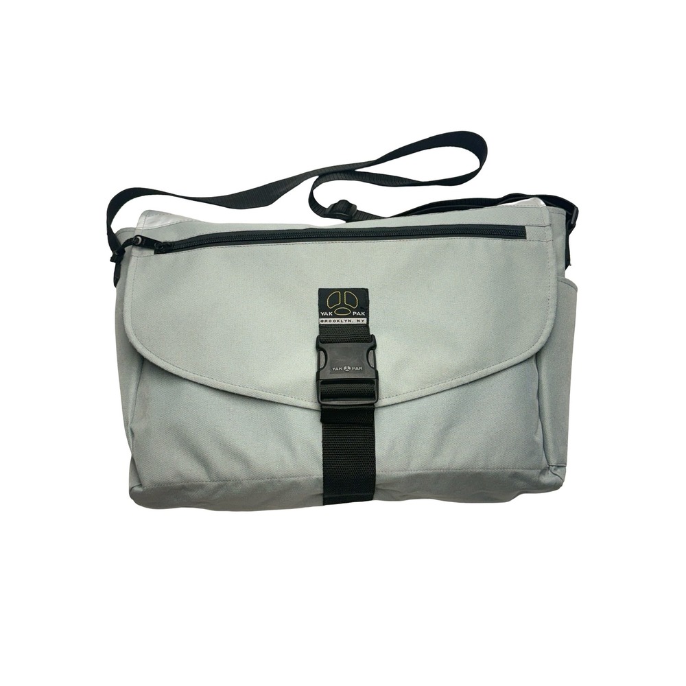 Yak Pak Brooklyn NY Messenger Bag‎ Aqua Canvas Crossbody Laptop Shoulder 2000s